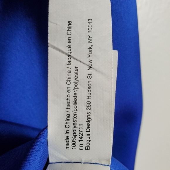 Eloquii Womens Satiny Silky Shell Tank Top Draped Neck Sleeveless Cami Blue 16 - Picture 6 of 6